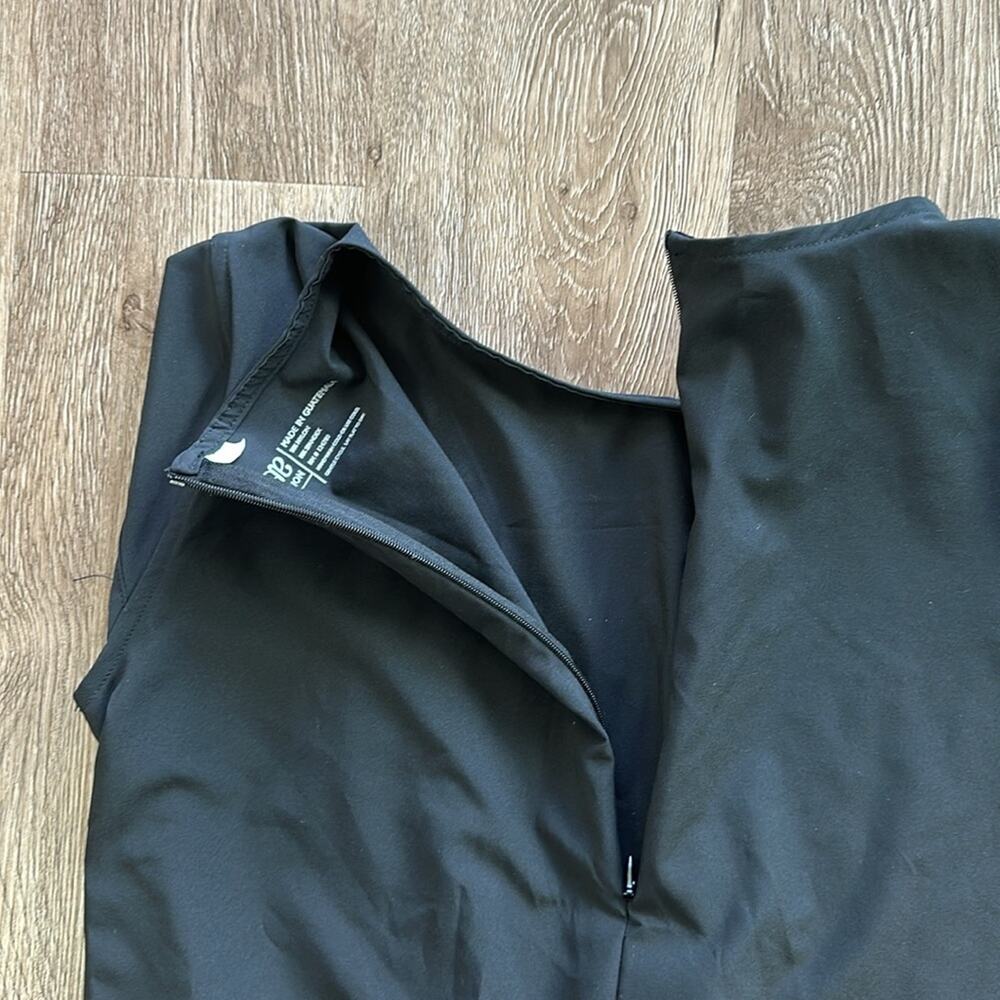 Albion Fit Black Jumpsuit Small Petite | Gold Zippers, Drawstring Waist - Picture 9 of 9